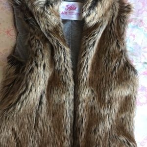 Justice faux fur vest